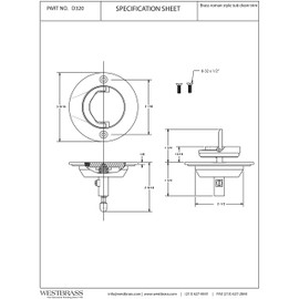 Westbrass D320-01 Roman Tub Drain Trim, 3-9/16" OD, Polished Brass