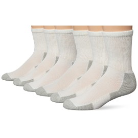 Thorlos Men's Xj Max Cushion Crew Running Socks, White/Platinum (6 Pairs), M UK