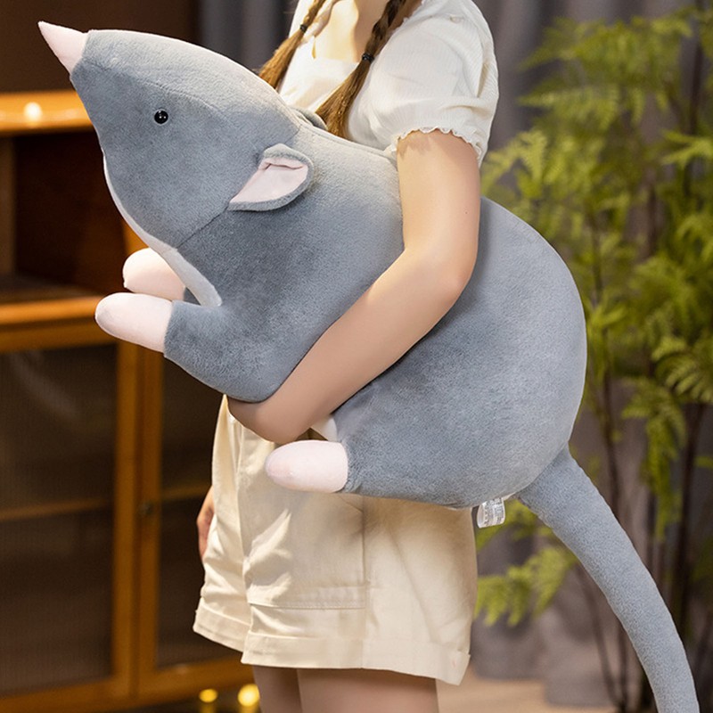 Plush Mouse Toy Funny High Simulation Gray Stuffed Mouse Animal