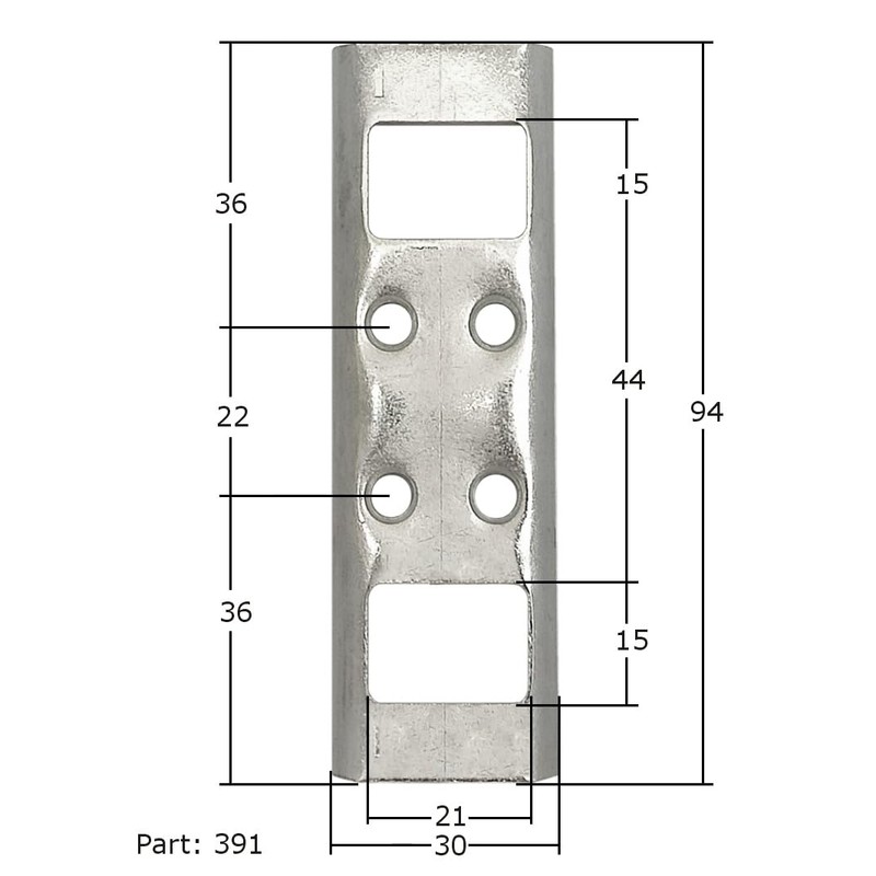 Mila French Door Double Shootbolt Keep (Short Version)