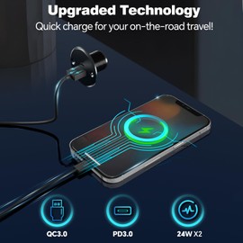 Acegoo RV USB Outlet All-Aluminum Type A + Type C Ports 12V/24V USB Charger, Recessed Mount 24W High-speed Charging Socket, PD3.0 & QC3.0 Fast Charger for Camper Trailer Van Car Boat Golf Cart (2Pcs)