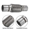 X AUTOHAUX 60x260mm Universal Car Exhaust Flexible Pipe Tubing Silver