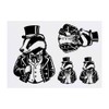 4 x 'Fancy Badger Wearing Top Hat' Temporary Tattoos -