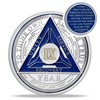 Recovery Triangle 9 Year Sobriety Coin - Silver Roman Numeral