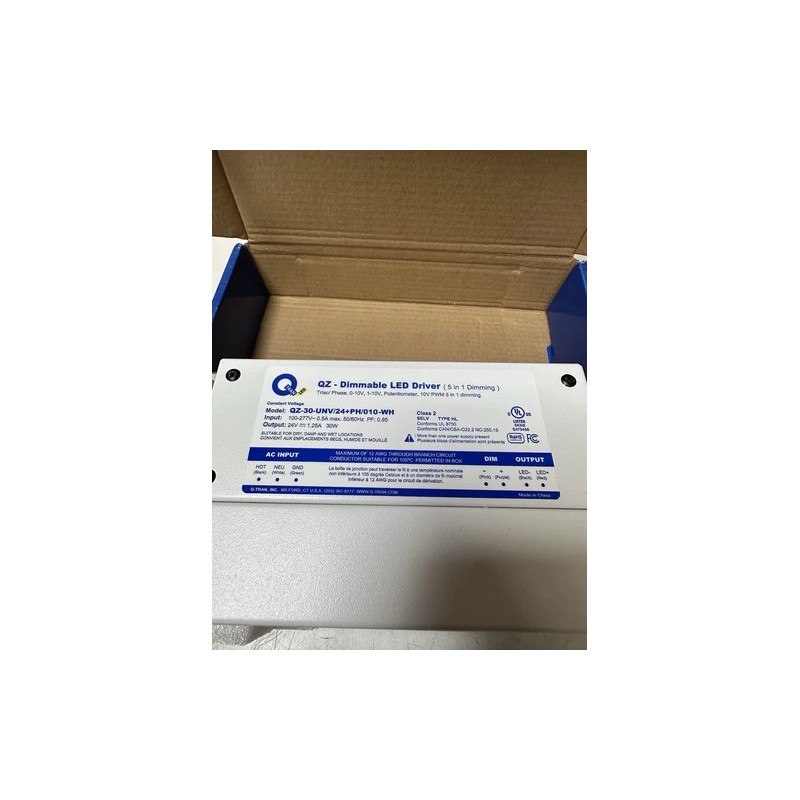 Q-tran Dimmable LED Driver (5 In 1 Dimming)Model QZ-30-UNV/24+PH/010-WH