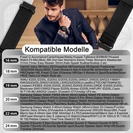 TumpCez Elastic Watch Straps, 16 mm, 18 mm, 20 mm, 22 mm, Quick Release Nylon Strap, Adjustable, Breathable Sports Bands, Replacement Strap for Men and Women.