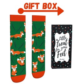 Cavertin Women's Socks Pug, Dachshund, Horse, Flamingo, French Bulldog, Golden Retriever, Bee, Elephant, Cow, Chicken, Fox (Fox)