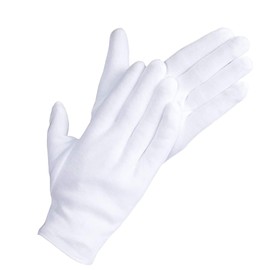 DOVORTEX 20 Pcs White Cotton Gloves for Eczema, Dry Hands, Moisturizing, Inspection, Coin Handling and Jewelry