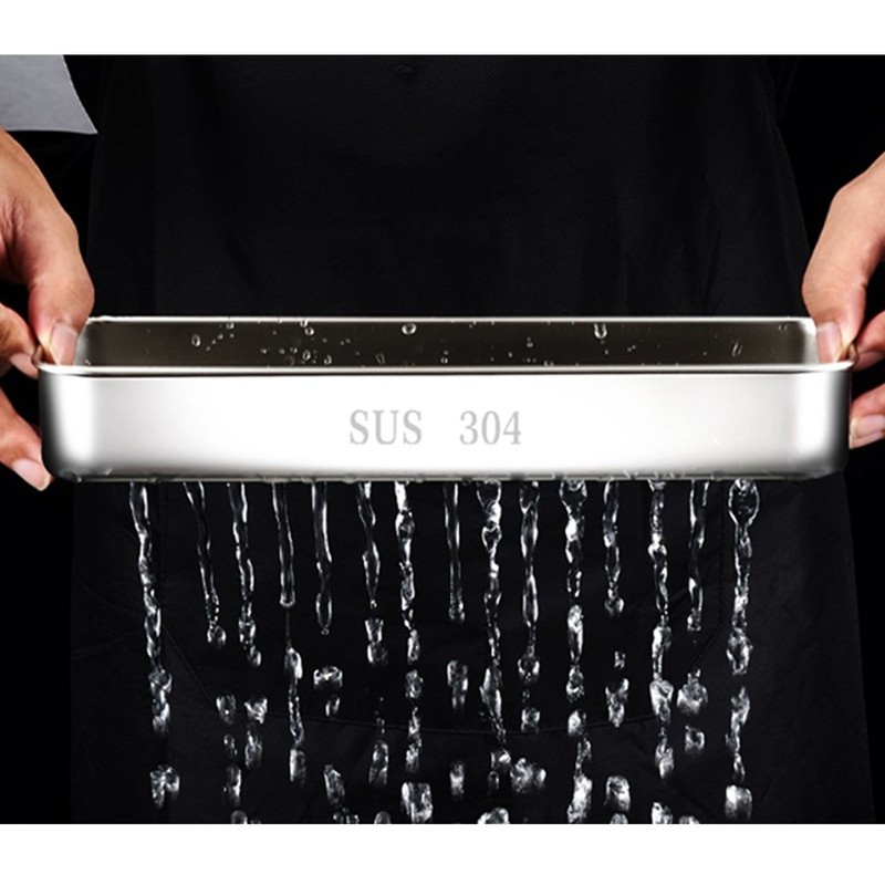 Silverware Tray Stainless Steel Widened Splash Proof Cutlery Organizer for