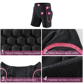 Women's Hip Butt Protection Padded Shorts Armor Hip Protection Shorts Pad for Snowboarding Skating Skiing Riding