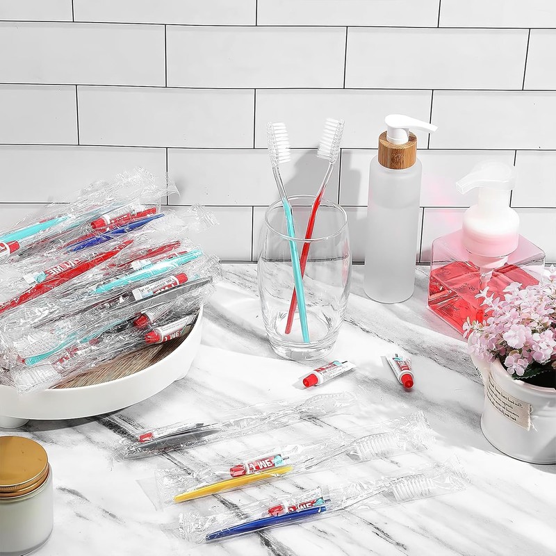 150 Pack Disposable Toothbrushes with Toothpaste, Travel Soft Bristles Toothbrushes