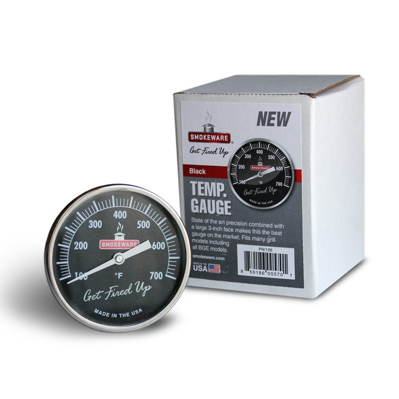 SmokeWare Temperature Gauge – 3-inch Face, 0-700°F Range, Black, Replacement