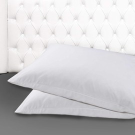 Giovanni Dolcinotti | Set 2 Federe Cuscino Letto Matrimoniale e Singolo 50x80 cm - 100% Cotone - Made in Italy - Colore Bianco