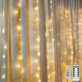 suddus 200 LED Curtain Christmas Lights, Fairy Lights for Bedroom, String Lights Indoor, Window, Wall, Dorm, Wedding, Birthday