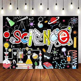 Chemical Science Backdrop Banner Chemistry Lab Photography Background 7x5ft Kids Chemistry Scientist Theme Birthday Party Decoration Science Fair Lab School Classroom Backdrop