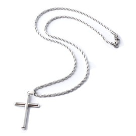 Gold Plated Chain Rope Cross Jewellery Pendant Necklace for Men, Women w/real strong Solid Clasp Miami Cuban Link style 46.0, NA)