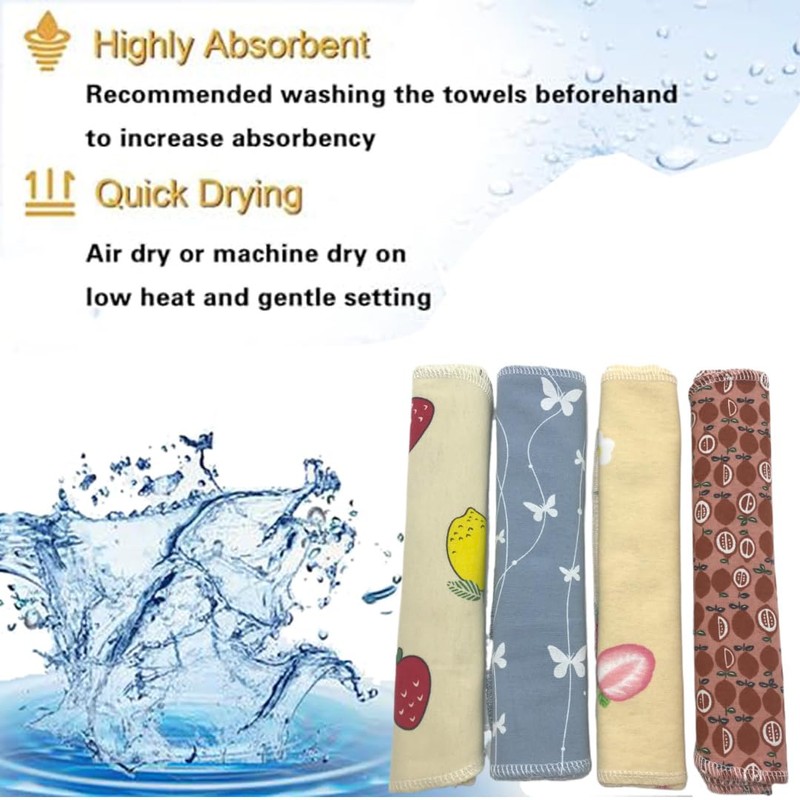 BEECO GIF2U Reusable Paper Towel Rolls 20 Pack,Washable Napkin Cloth