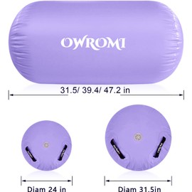 Inflatable Gymnastics Air Barrel - Inflatable Air Spot Tumbler Backbend Trainer Air Roller Tumbling Mat with Electric Pump, Inflatable Gymnastics Springboard Back Handspring Equipment