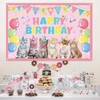 Cat Party Decoration Supplies Cat Happy Birthday Backdrop Kitten Photography