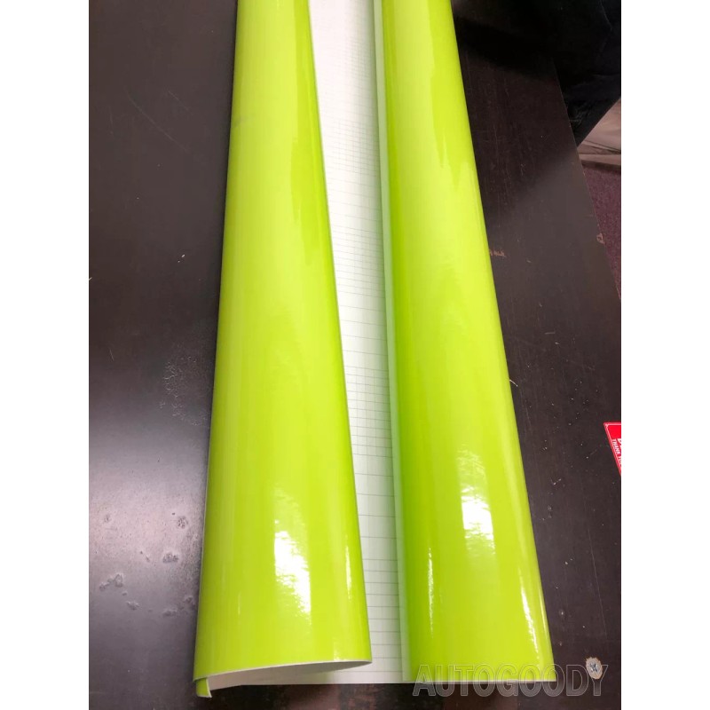 AUTOGOODY 240" x 60" Gloss Neon Green Vinyl Film Wrap
