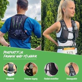 RaceFuel Marathon Vest, Ultralight Hydration Backpack, Trail Backpack, Hydration Pack, Bicycle Backpack for Running, Hiking, Men and Women (Includes 1.5 L Hydration Bladder, One Size)
