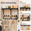 Tigerski Large Broom Mop Holder Wall Mounted with Top Shelf,3-in-1