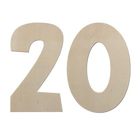 Kleenes Traumhandel Wooden Number 20 - Decorative Poplar Plywood Birthday Number (10cm) for 20th Birthday