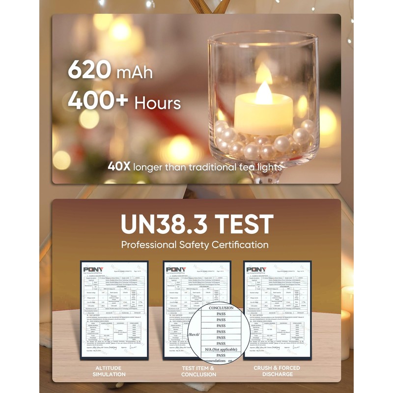 Homemory 12pcs Flameless LED Tea Lights with Remote & Timer,