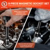 BLACKROBOT 3/8" Drive Magnetic Impact Socket Set, 8-Piece Shallow Socket