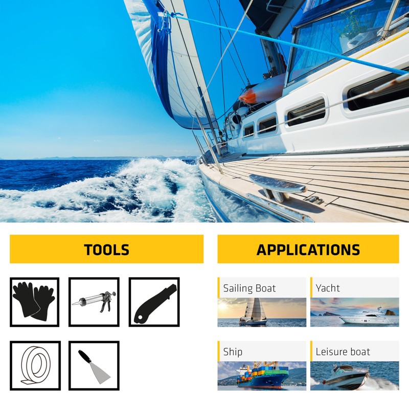 SIKA Sikaflex-291, Black, Fast Cure Marine Adhesive and Sealant, Polyurethane