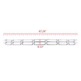 PIT66 1Pc Chrome Upper Bumper Grille Skin Guard Snap On Insert Compatible with Chevy 2016-2018 Silverado 1500