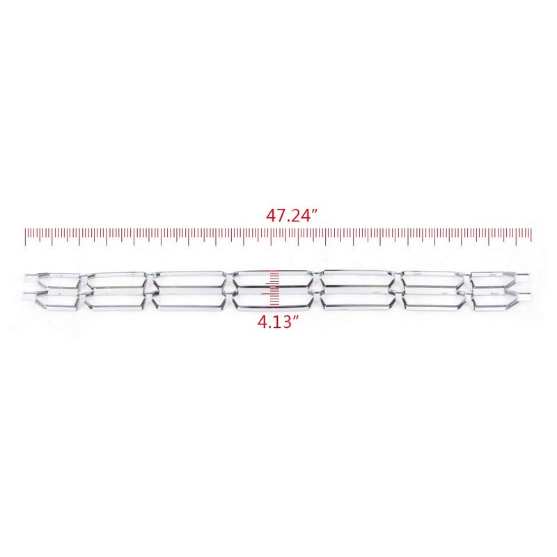 PIT66 1Pc Chrome Upper Bumper Grille Skin Guard Snap On