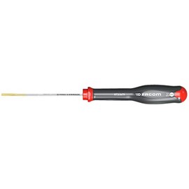 Facom at 2.5 X 75 mm Protwist Screwdriver for Slotted Screws - Countersunk Blade, Black