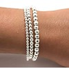 Silver Colour Round Beads Stretchable Bracelets(Set of 3)