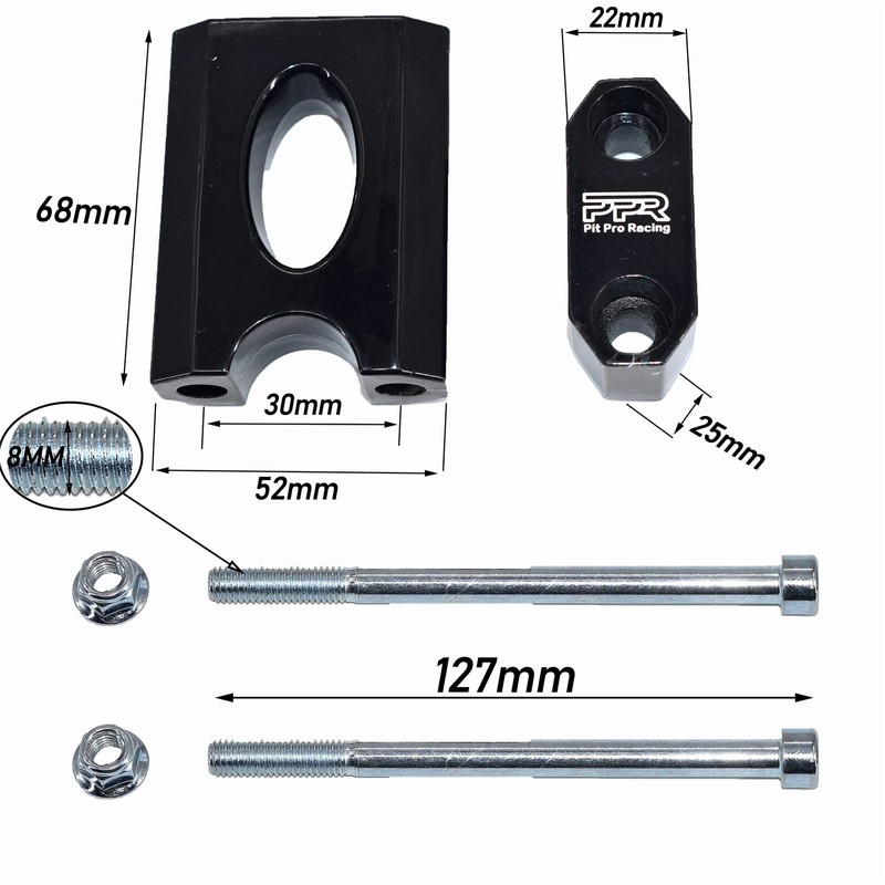 Handlebar Risers, 7/8" 22 mm Handlebar Mount Clamp Risers Replacement
