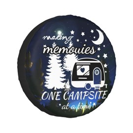 Making Memories One Campsite at A Time Spare Tire Cover Wheel Protector Weatherproof Wheel Cover Universal Decorative Accessories for Camper RV SUV Travel Trailer 16"