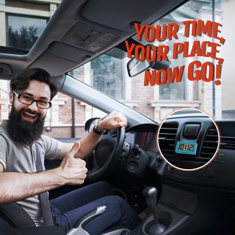 Betus Car Dashboard Digital Clock - Vehicle Adhesive Clock with