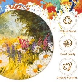 Kayqbonke Pack of 55 Natural Round Wooden Discs, Wooden Discs 5 cm, 10 cm, 15 cm Diameter, Wooden Discs for Crafts for DIY Crafts Wedding Centrepieces Crafts Painting Scrapbooking