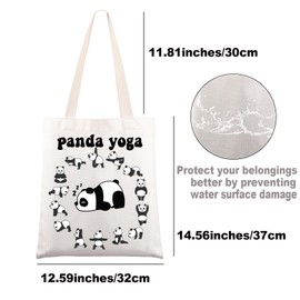 G2TUP Panda Yoga Tote Bag Panda Lover Gifts Panda Bear Shopping Bag Panda Yoga Gift Panda Merchandise (panda yoga CA)