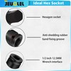 JEUCLEL 12mm Hex Impact Bit Socket, H8 1/2-Inch Impact Drive