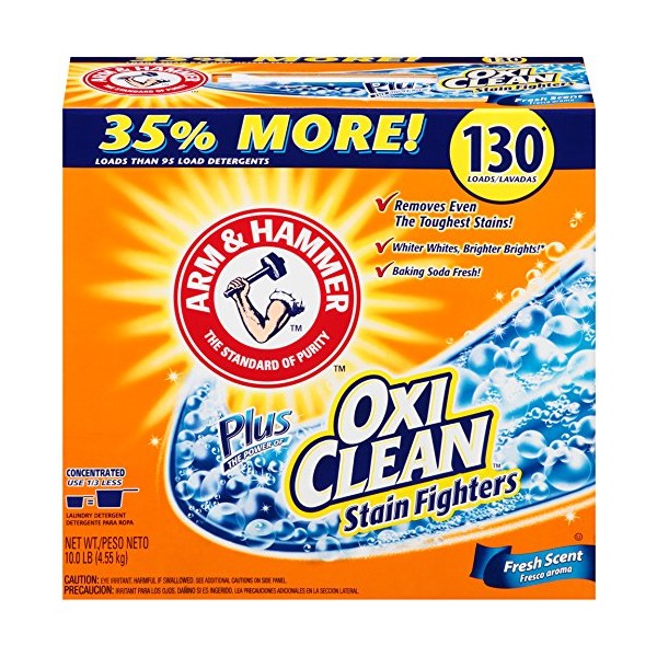 Arm & Hammer 33200-06510 Powder Laundry Detergent Plus OxiClean Fresh Scent 10 lbs (Pack of 3)