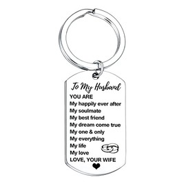 Nfyxcaz Husband Gift Anniversary Keyring for Husband from Wife Christmas Birthday Gift for Husband Husband Keychain Valentine Gifts