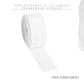 INLAQ® 250 Cellulose Pads Lint Free Cellulose Pads Dust-Free Cotton Pads for Gel and Acrylic Nail Styling Thick and Aesthetic 12-Layer Wipes (1 x 250 Pieces)