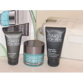 Clinique For Men Set Maximum Hydrator 1.7 Oz Charcoal Face Wash + Scrub 1 Oz Bag