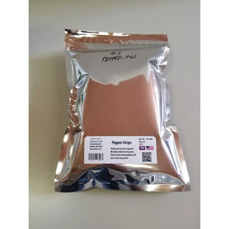 Eterna Fresh Freeze Dried Mixed Pepper Strips Camping Hiking Survival