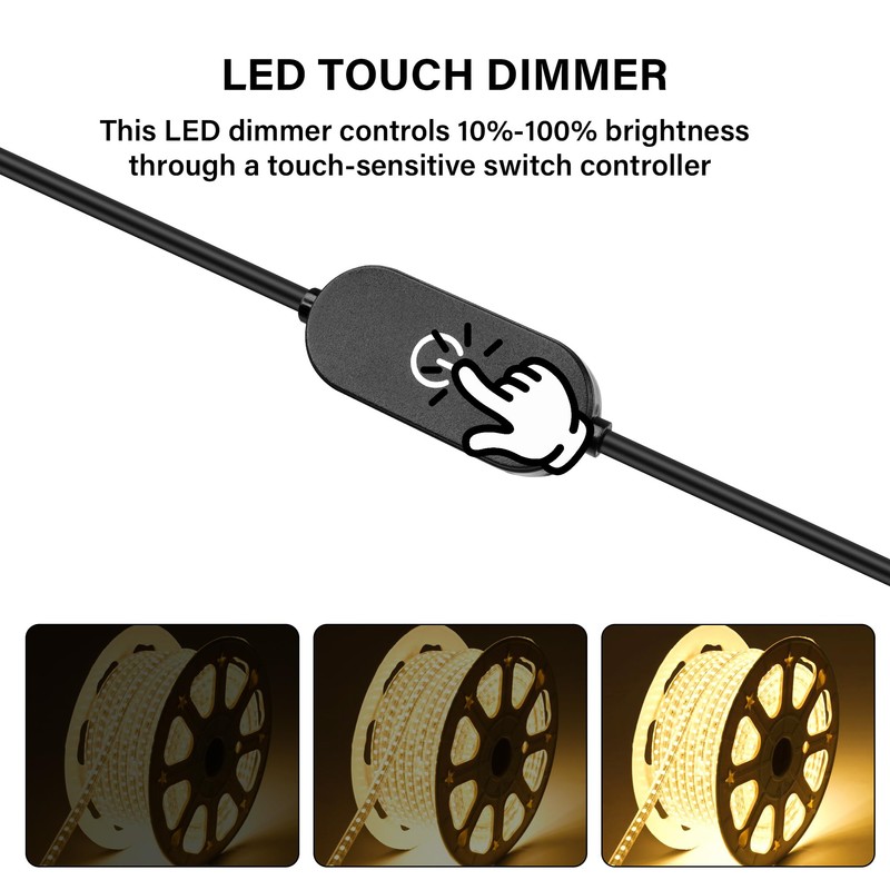 GINTOOYUN 2pcs LED Touch Inline Dimmer Switch DC 12V 3A