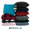 PAVILIA Travel Blanket and Pillow, Dual Zippers, Clip On Strap,