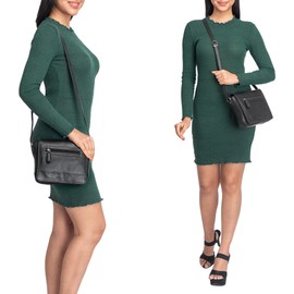 STILORD 'Edith' Leather Handbag Women's Genuine Leather Small Leather Handbag Shoulder Bag Women's Small Leather Shoulder Bag, black, shoulder bag