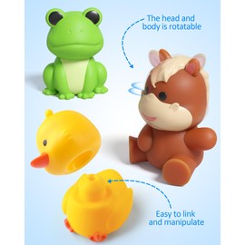 Coogam 10Pcs Farm Animal Matching Toys, Fine Motor Sorting Games for Kids Age 1-3, Montessori Learning Sensory Fidget Toy Gift for Baby Shower Bath Birthday