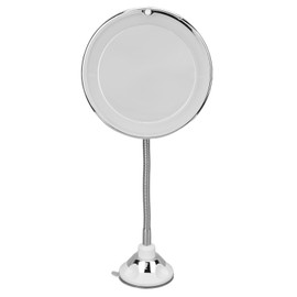 Magnifying Mirror 10X Magnification LED Fill Light Suction Cup Adjustable Gooseneck Makeup Mirror for Home Office